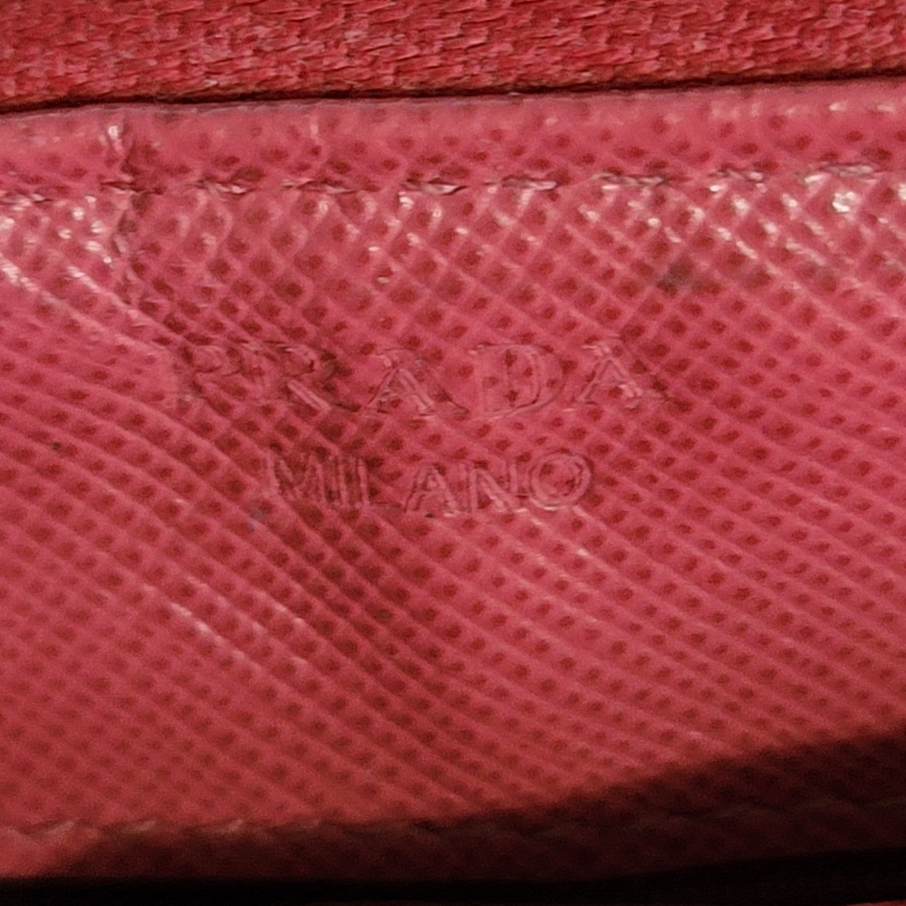 Prada Pink Saffiano Leather Zip Around Wallet - Picture 3 of 11
